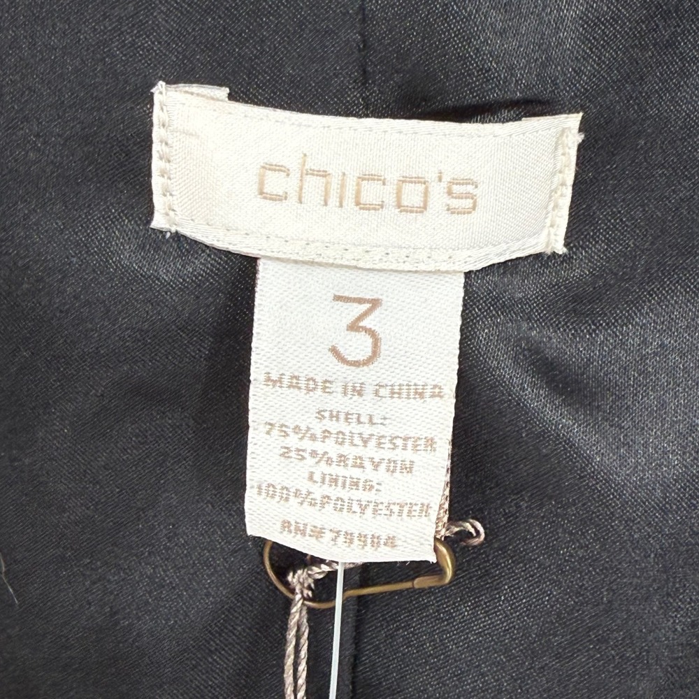 Chico's Egyptian Sophisticate Persias Black Gold Jacket NWT Women Size 3 /‎ XL - Picture 5 of 6